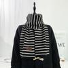 Chic style cute soft sister wool small scarf women's autumn and winter retro horizontal strip Korean version short thickened student scarf