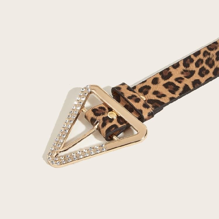 Retro Leopard Print Waist Belt for Lady Girls Fashion PU Leather Waist Band Vintage Waist Ornament Decorative Girdle