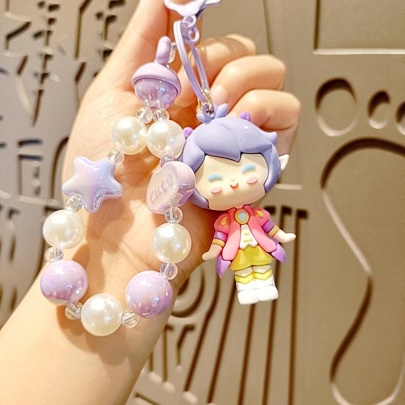 

Girl Bead Chain Mobile Phone Pendant Cute Girl Bag Pendant Car Key Chain Trend Blind Box Doll Machine 1PC