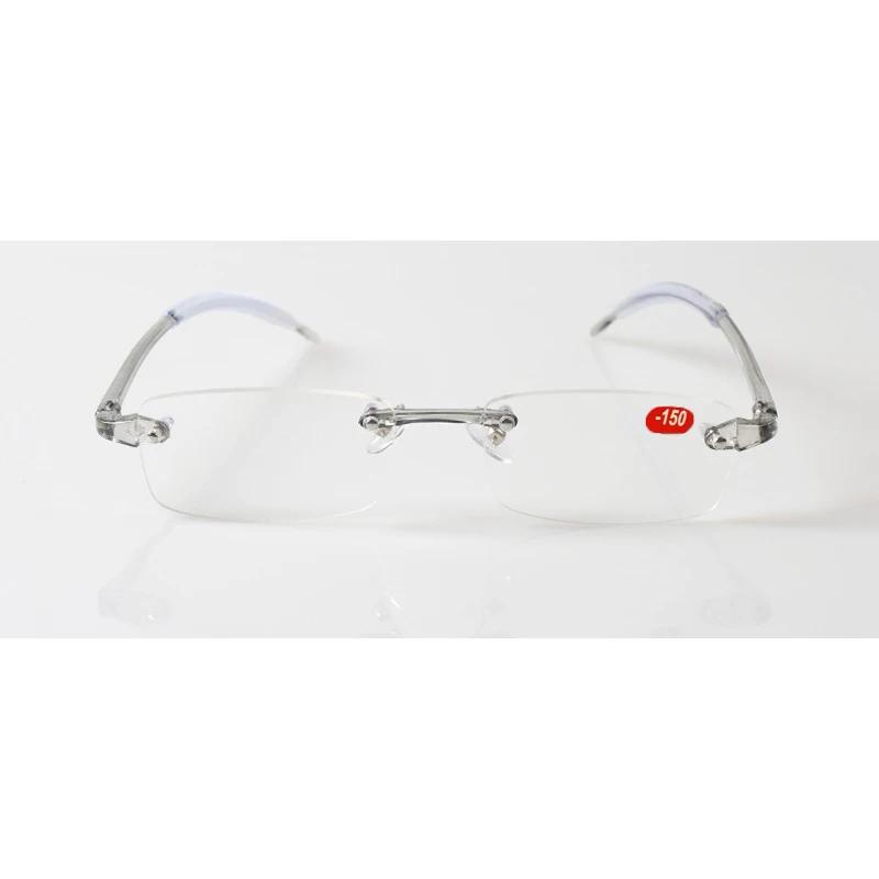 Vintage Rimless Finished Myopia Glasses TR90 Ultralight Soft Men Women Ultralight Resin Nearsighted Eyeglasses Diopters 100~250