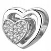Charms Silver Heart Zirconia Double Heart With Zirconia Silver 925