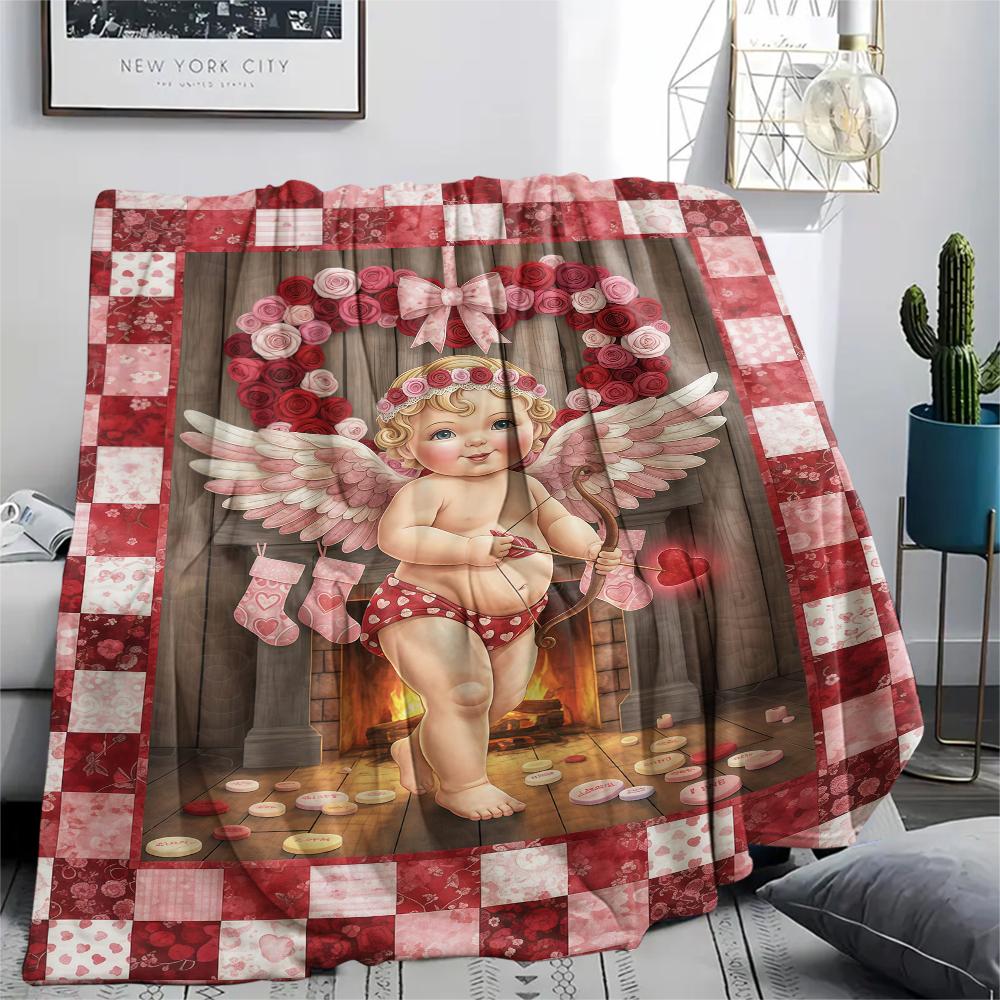 1 Stück Flanelldecke mit Cartoon-Druck, Hohe Qualität, Bequem für alle Jahreszeiten, Heimdekoration, Wärme und Komfort, Perfekt als Weihnachts- oder Geburtstagsgeschenk