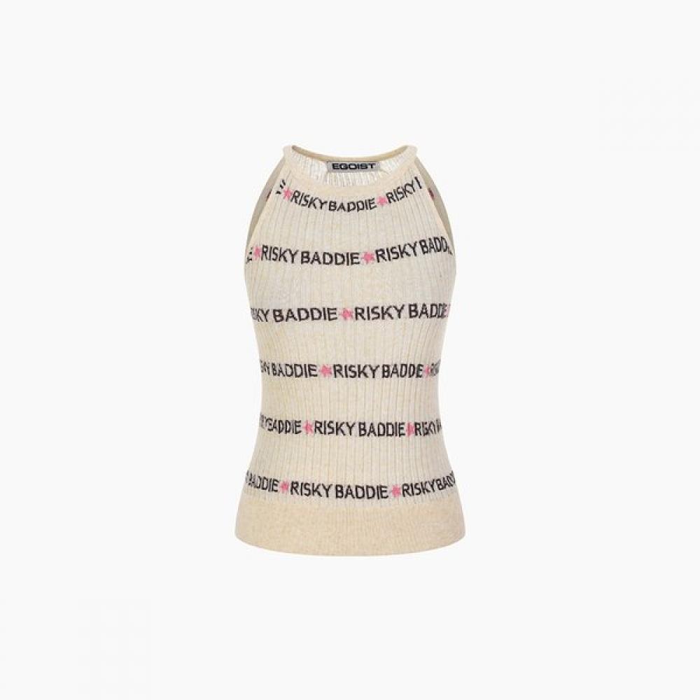 EGOIST Sleevless Knit Vest Lettering  Es2kv361 