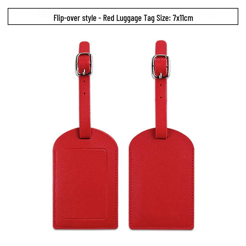 Customizable PU Leather Luggage Tag with Anti-Lost Feature and Airplane Design