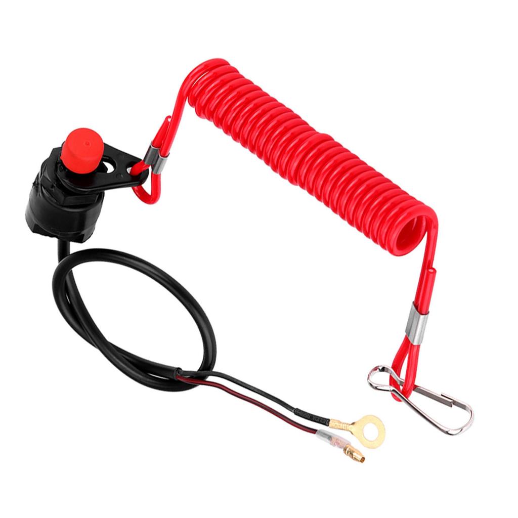 Motorcycle Outboard Lawn Mowers Emergency Engine Kill Stop Switch W  Tether Lanyard Cord