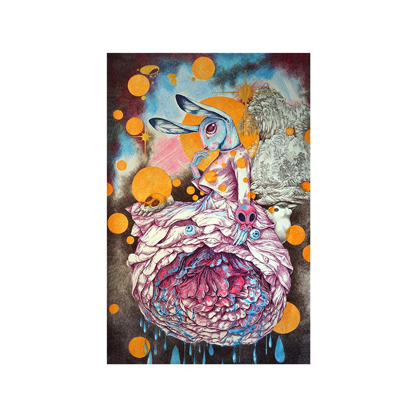 Arte abstrata moderna figura pintura em tela arte da parede flor na cabeça cartazes e impressões para sala de estar decoração do quarto dos miúdos