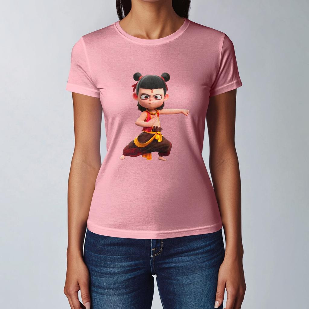 Lässiges, bedrucktes T-Shirt mit Rundhalsausschnitt und kurzen Ärmeln für Damen