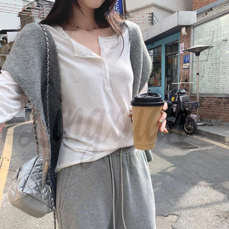 

2026 Spring Women s Slimming American-Style Loose Skin-Friendly Long-Sleeve Pullover XL белый