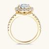 2CT GRA Gecertificeerde Moissanite Ring voor Dames 8MM Briljante Diamant Bruiloft Vingerringen 925 Zilveren Band Verguld 18K Goud