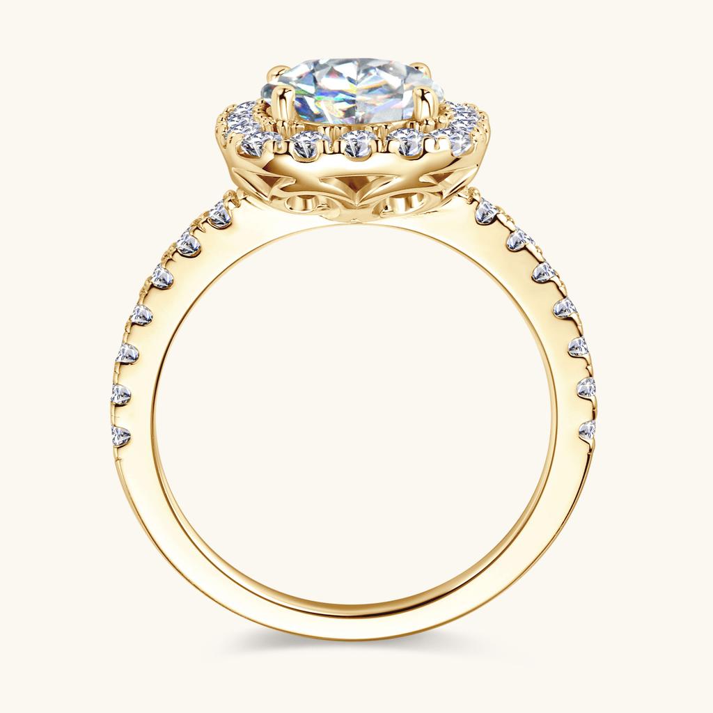 2CT GRA Gecertificeerde Moissanite Ring voor Dames 8MM Briljante Diamant Bruiloft Vingerringen 925 Zilveren Band Verguld 18K Goud