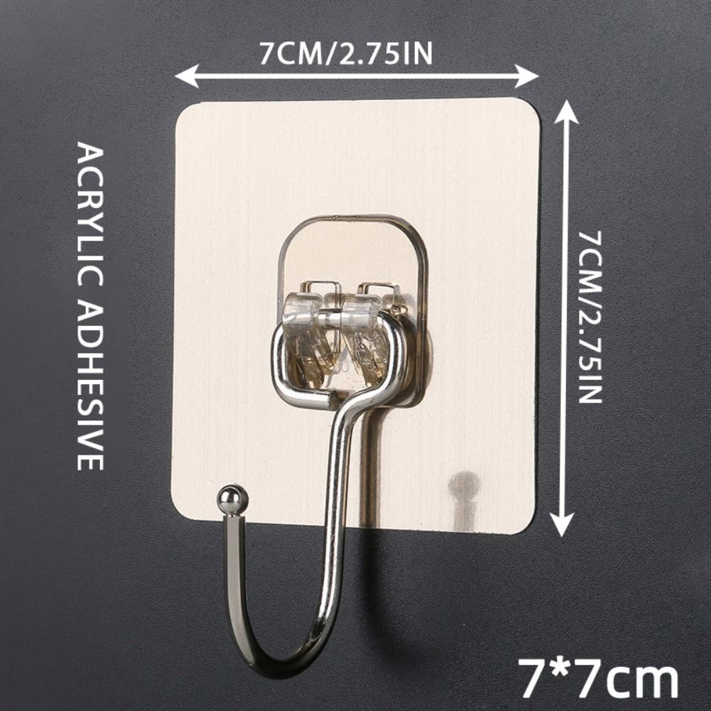 5PCS Transparent Wall Hooks Heavy Duty Self Adhesive Hook Door Hangers Load Rack Hooks