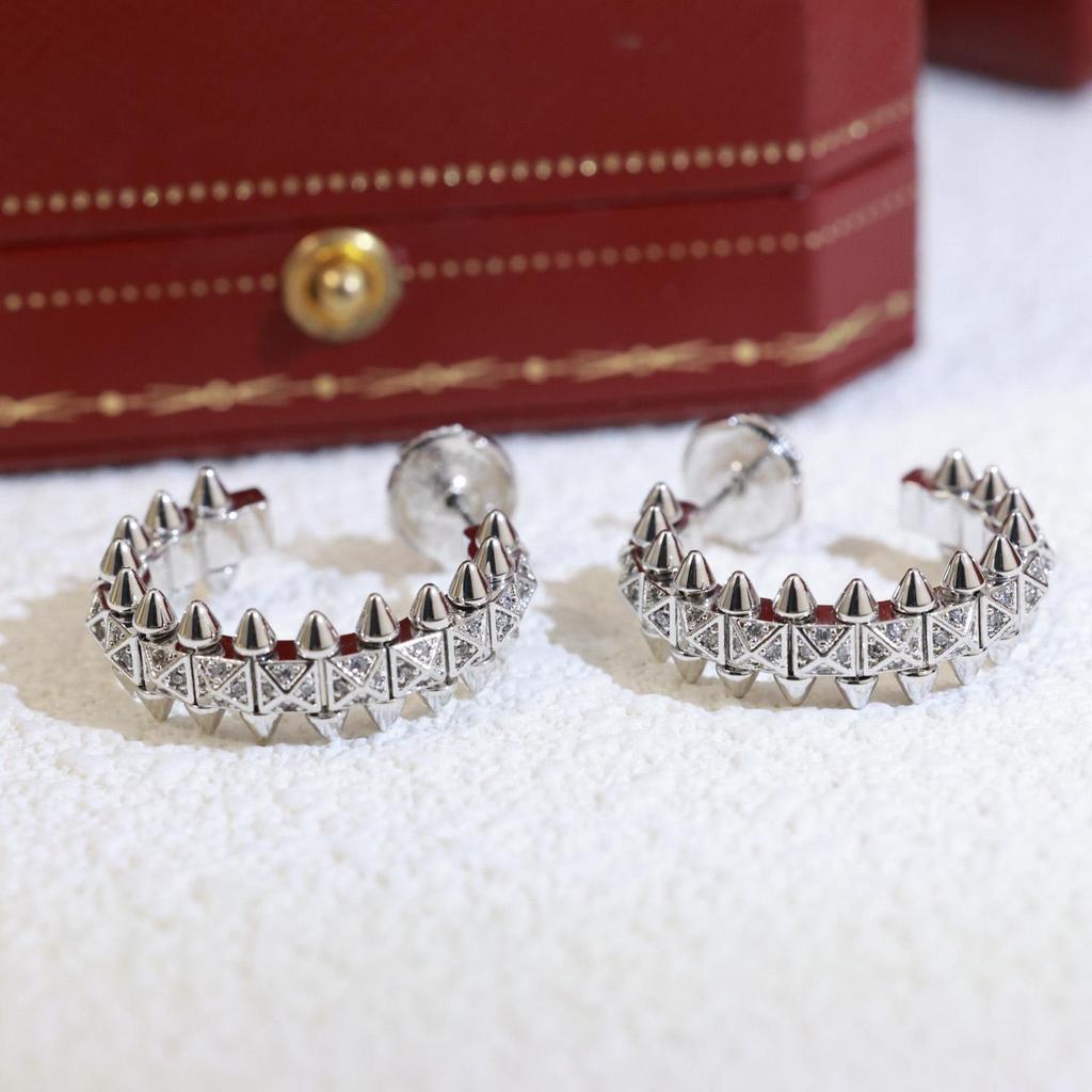 Rivets, Earrings Three Color V Material Original Logo Electroplating 18K Daily Outfit for Birthday Party Ear Studs
