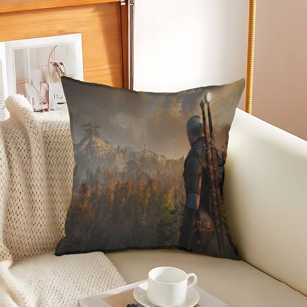 Game The W-Witchers Office Cushion Pillowcase Car Cushion Cover45X45CM Lumbar Pillowcase Sofa Pillowcover