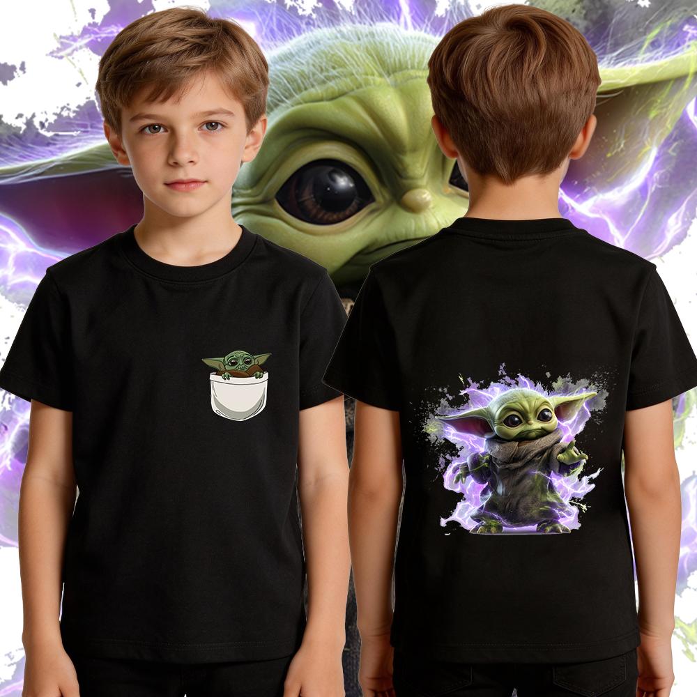 Boys Star Wars Yoda Tshirt Cotton Casual Kids T Shirt Toddler Short Sleeve Summer Clothing for Child