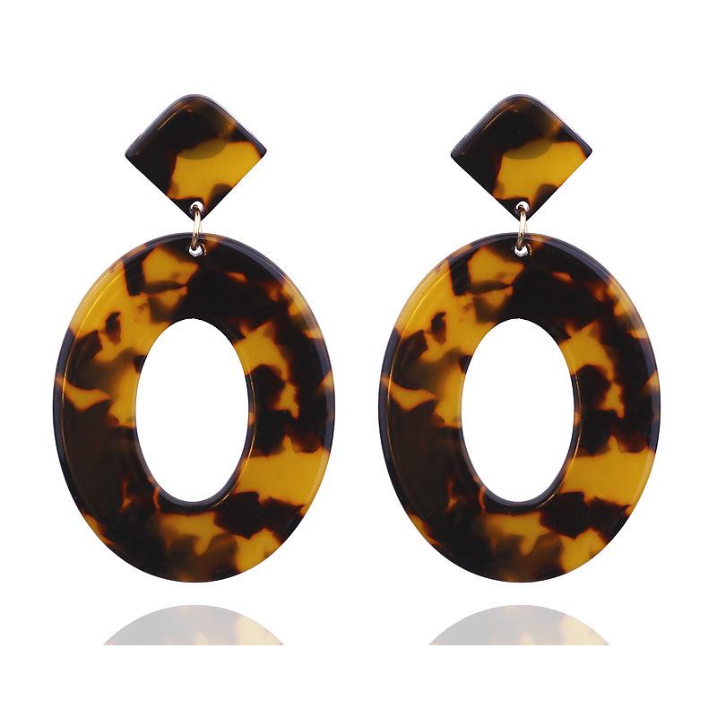 Boucles D'oreilles Résine Géométriques C-shape - Acrylique épais, Design Bohème, Pour Femmes Filles