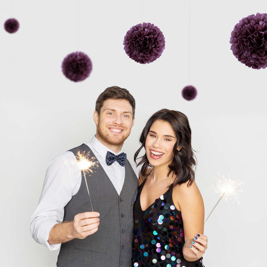 1 buc Set 7,8 inch Violet Hârtie Hârtie Flori Decorațiuni Pentru Petrecere de Ziua de Naștere Bile de Flori Hârtie Flori Agățate Pom Pom