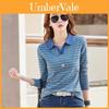 Tshirt For Women Long Sleeve Polo Neck Casual Cotton With Embroidery For Spring 2023