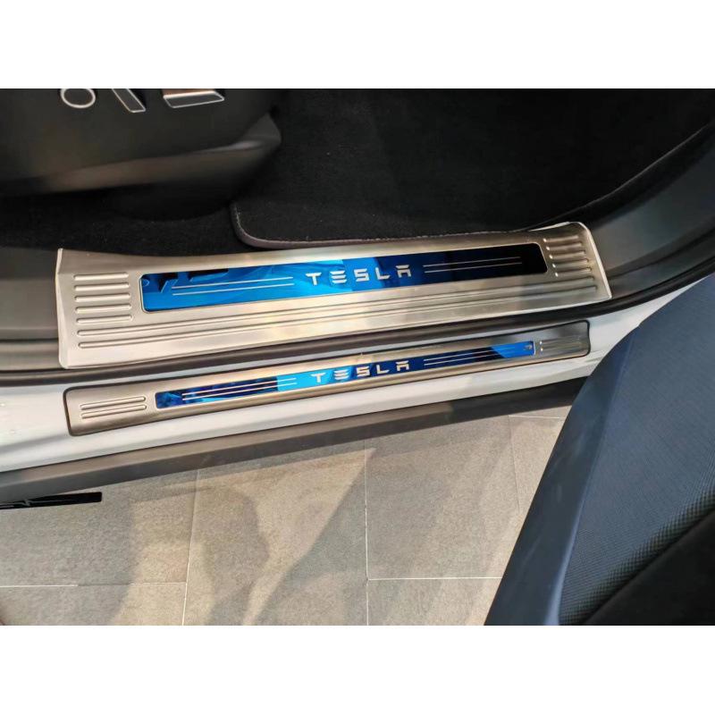 Tesla Model X Stainless Steel Anti-scratch Threshold and Welcome Pedal Protector