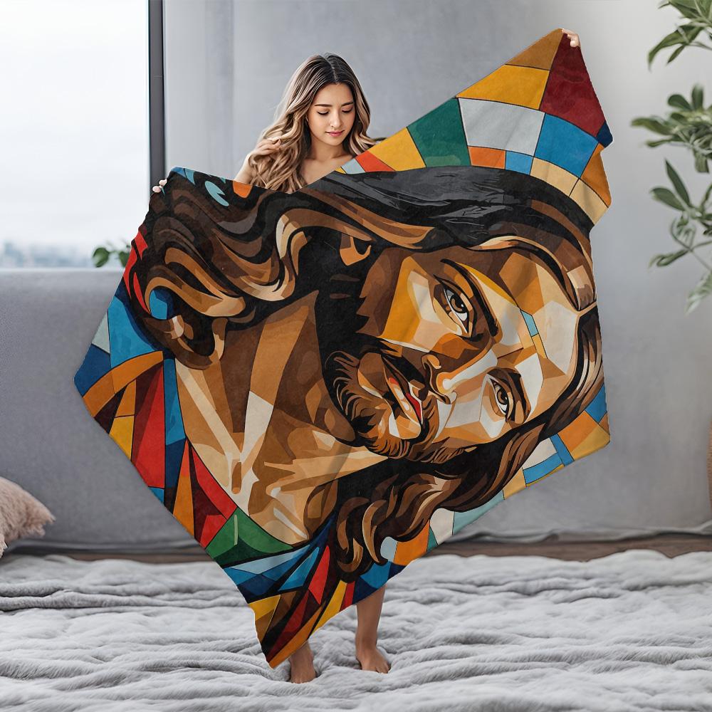 Tuniu Religious Figure Fleece Blanket Sofa Bed Throw Autumn Winter Warm Decorative Gift
