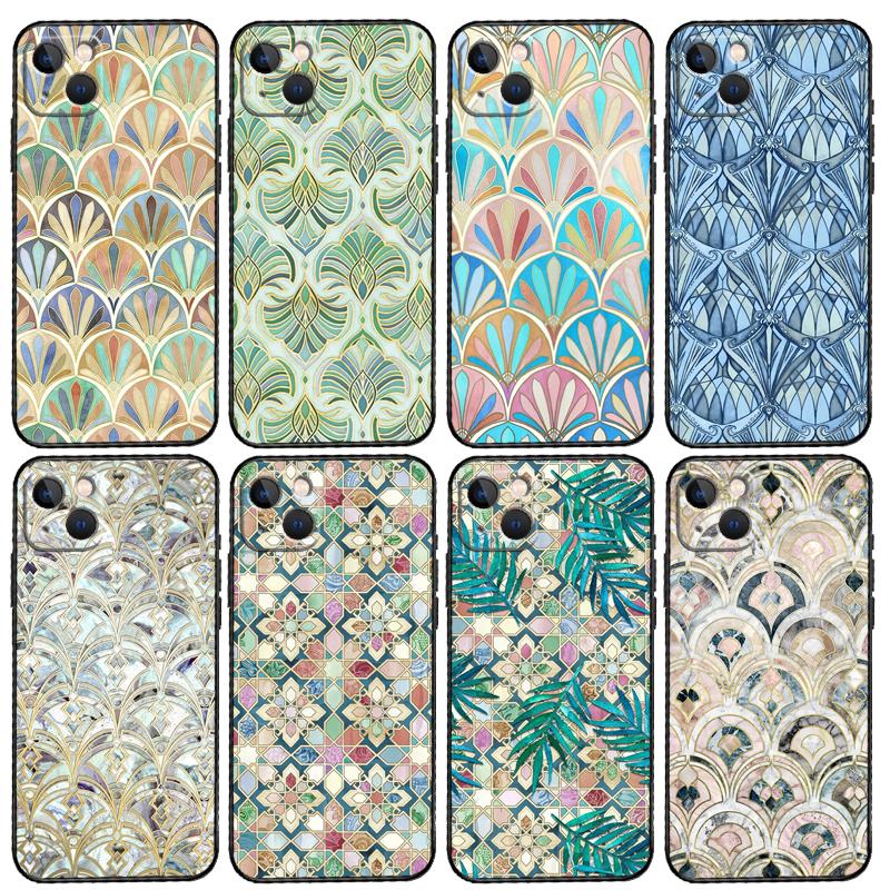Gedämpfte Marokkanische Mosaikfliesen Handyhülle Für iPhone 17 Pro Max 14 13 12 11 15 16 Pro Max mini 15 Plus 16e 17 Air Cover