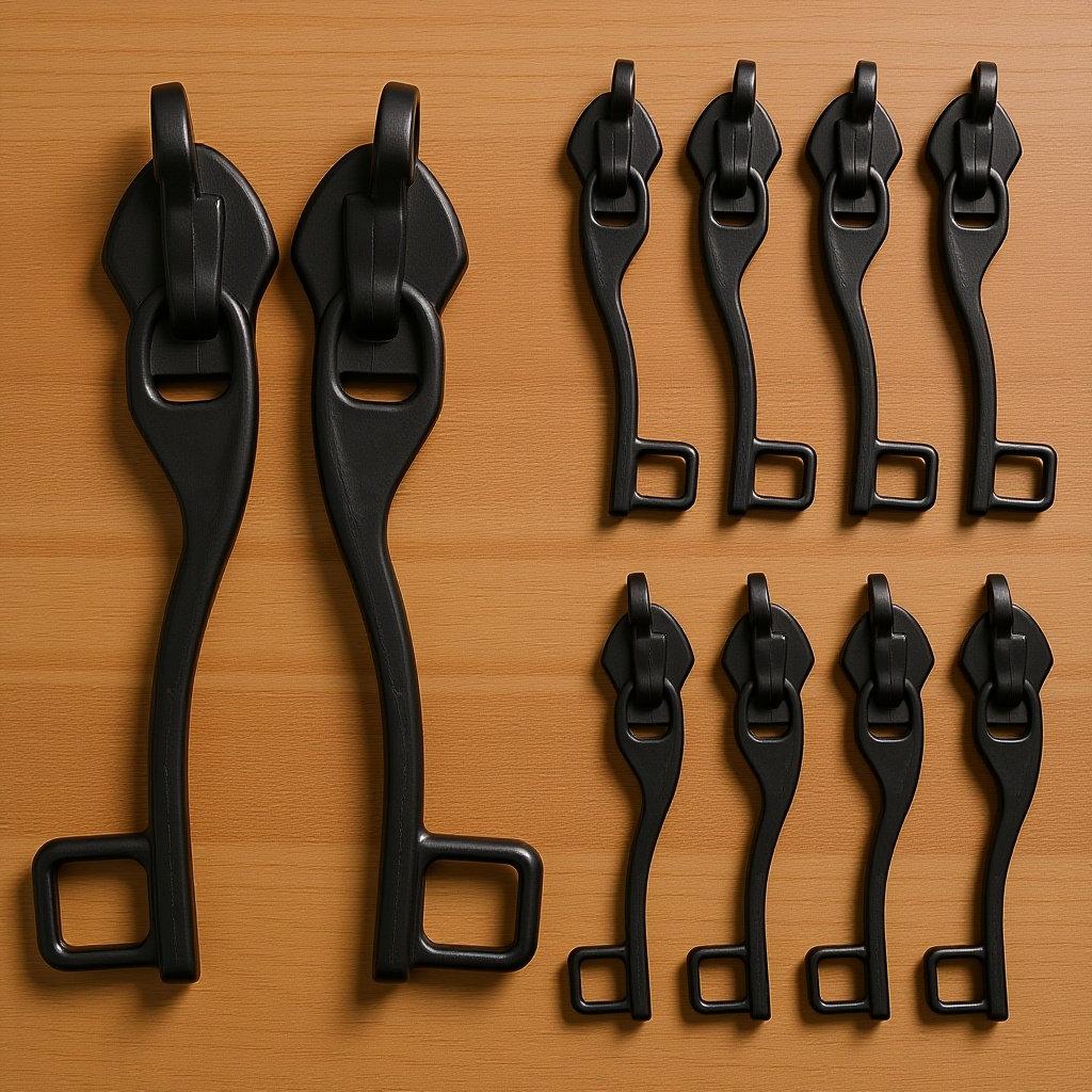 5Pairs Metal Double-Layer Explosion-Proof Zipper Heads Single Lock Hole for Luggage Suitcase Zipper Pull Replacement Slider