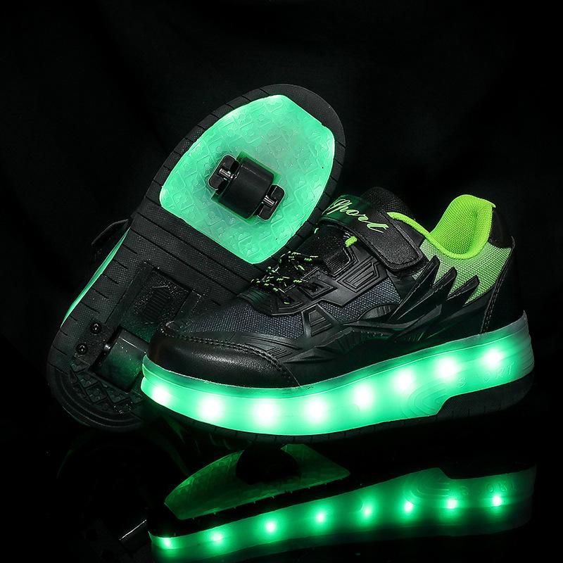 Işıklı Çocuk Parlayan Çift Tekerlekli Paten Ayakkabıları - Erkek ve Kız Çocukları İçin Inline Paten