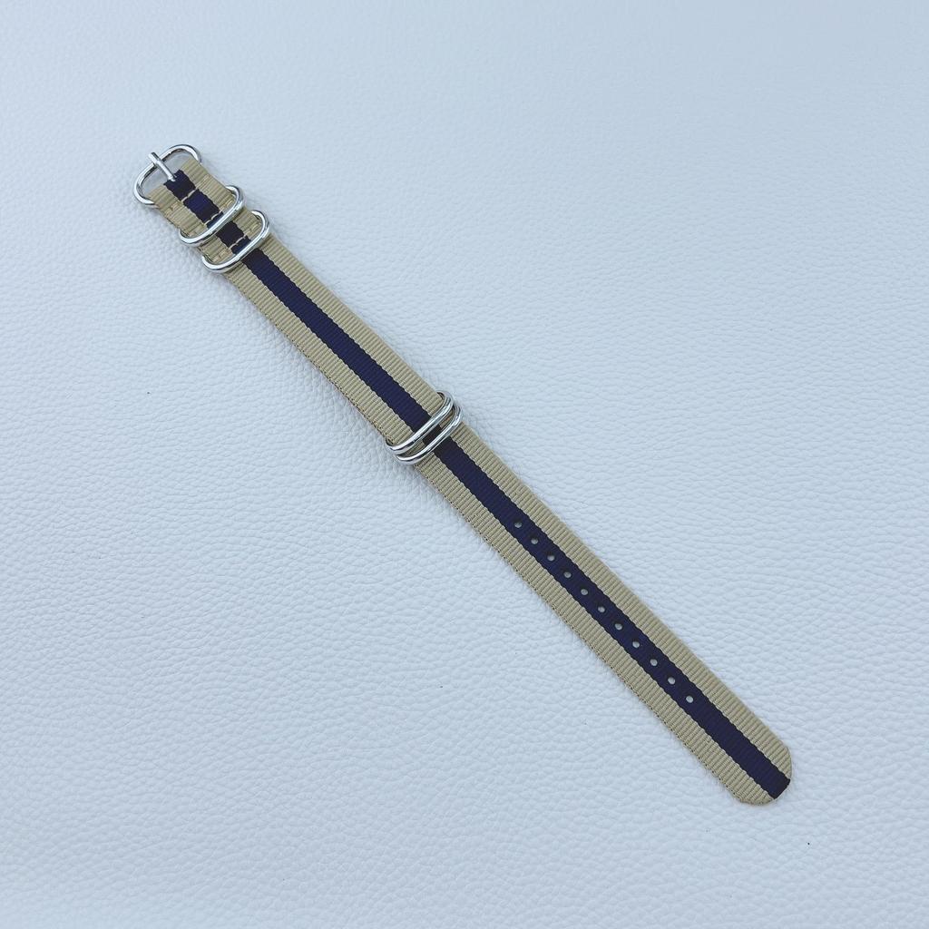 Nylon Braided NATO Canvas Watch Strap - One-Piece Design, Available in 18mm, 20mm, 22mm, 24mm Sizes.