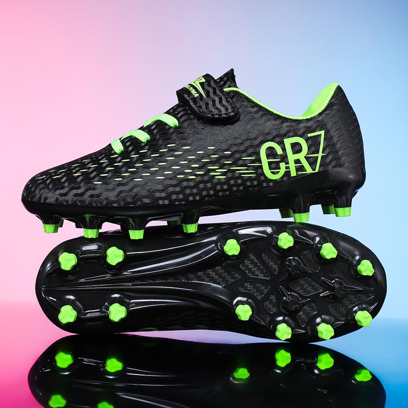 Scarpe da Calcio Giovanili Multicolore Co-branded CR7 - Tomaia in PU Resistente all'Usura, Design Avvolgente per Allenamento e Competizione