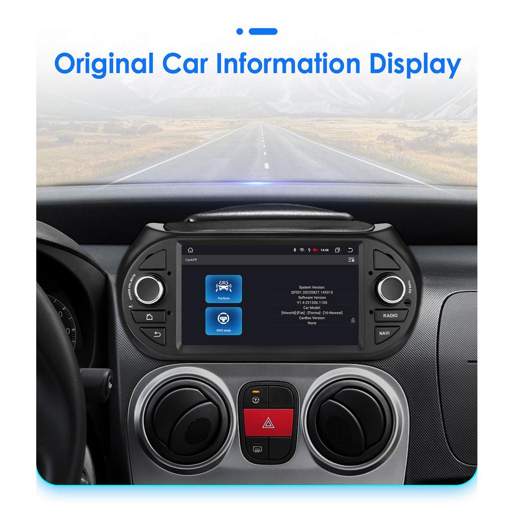 OSSURET Intelligent Carplay 4G RDS 7'' 7862 AI 2din Android 13 Car Radio for Fiat Fiorino /Citroen Nemo / Peugeot Bipper GPS Multimedia Video Player