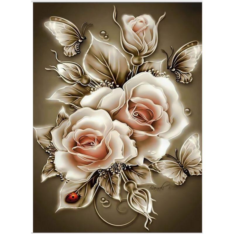 Diamond Painting Flowers Diamond Embroidery Kit For Adults Kids Diamond Mosaic Cross Stitch Decoration 40*50
