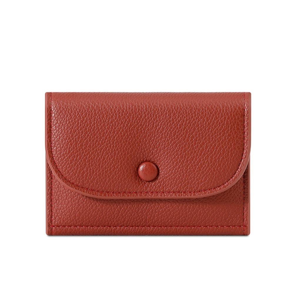 Elegant Lychee Grain Coin Purse Ultra Thin PU Leather Card Holder Women Short Wallet Outdoor