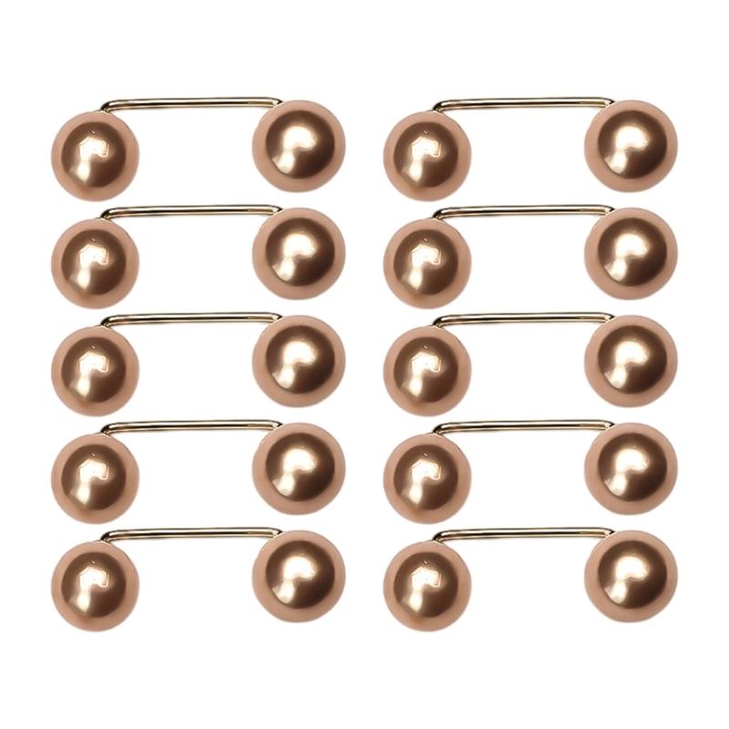 10pack Stylish Double Pearls Fasteners Professional Attires Decorative Clip for Everyday Fashionable Needs