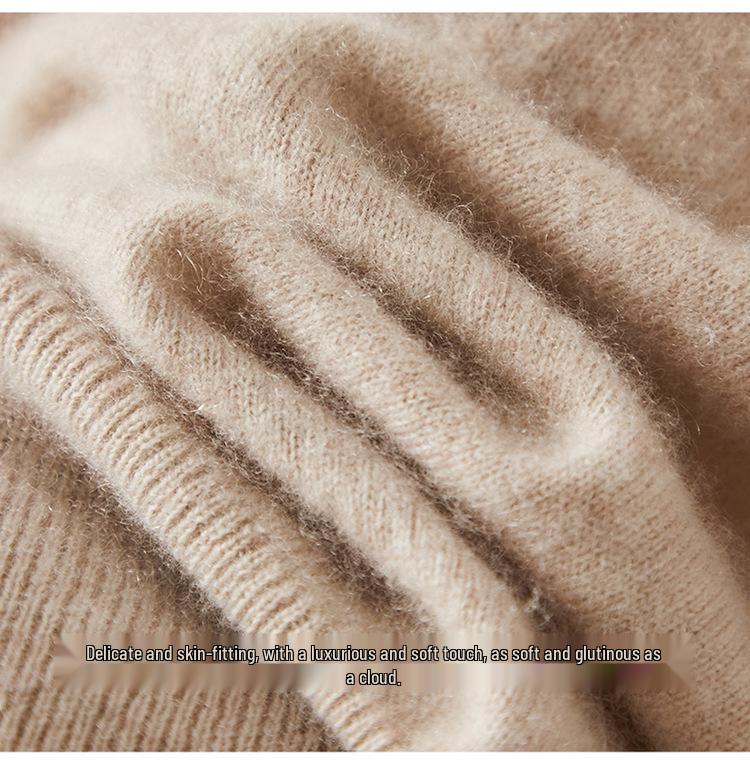 Women's V-neck Tassel Cashmere Knit Cardigan – Versatile Slimming Fashion with Long Sleeves, Loose Fit, and Soft Design.