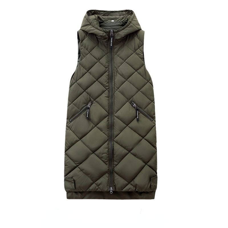 

Средний и длинный жилет женский осенне-зимний новый модный свободный и универсальный трендовый хлопковый жилет жилет жилет жилет 3XL recommendation [160-95kg]