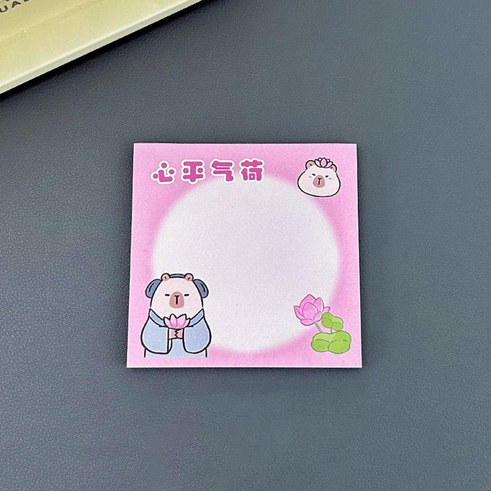 

50 Sheets/Pack Removable Pink Capybara Sticky Note Book School Stationery Supplies Student style 3