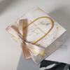 3pcsMarble Pattern Gift Bag Birthday Festival Party White Storage Tote Bag Gold Ribbon Baking Gift Packaging Paper Bag