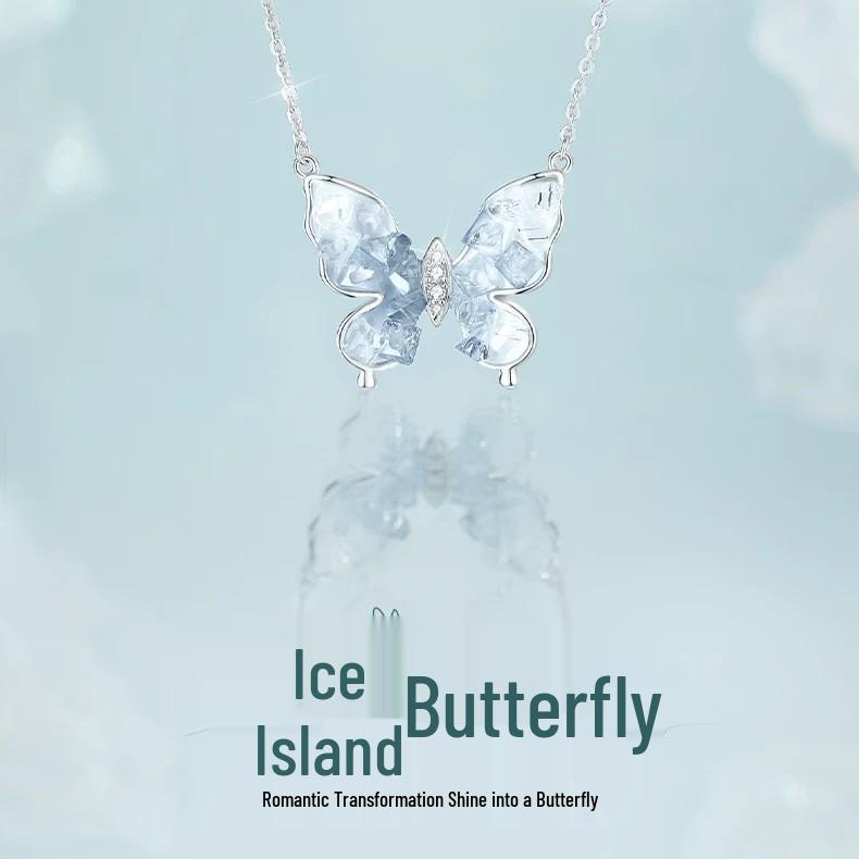 Sterling Silver Butterfly Clavicle Necklace for Women - Elegant Summer Jewelry