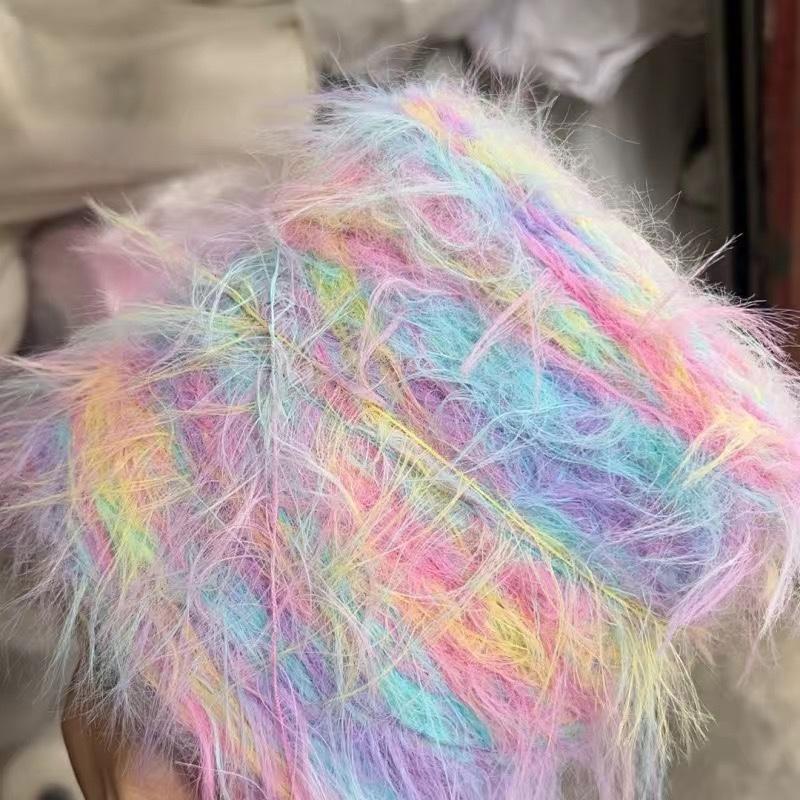 500g Long Fur Imitation Mink Yarn Thread Super Soft Skin Friendly Does Not Shed Hair Hand Wove Scarf Warm Sweater Woven Yarn