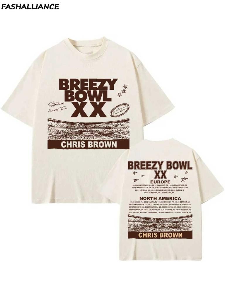 Chris Brown Tag Tshirt Breezy Bowl Xx Tour 2025 Tshirts Hiphop Unisex Harajuku Short Sleeve T Shirt Streetwear Fans Gift Cb12