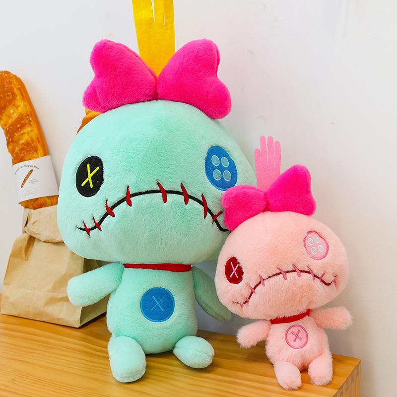 25cm Kawaii Disney Scrump Green Pink Plush Toy Soft Stuffed Cartoon Pillow Plushies Doll Boy Girl Room Decoration Birthday Gifts