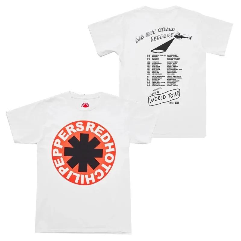 Black White Tshirt Red Hot Chili Peppers Men Cartoon Cool Funny Men Women Harajuku Short-Sleeve Loose Breathable Y2K Tops Tees