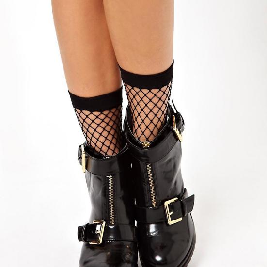 1 Pair Net Socks Hollow Non-slip Elastic Women Ankle Fishnet Socks for Dancing