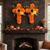 2Pcs Dia De Los Muertos Artificial Flower Marigold Cross Wall Decor for Day of the Dead Halloween Easter Decorations
