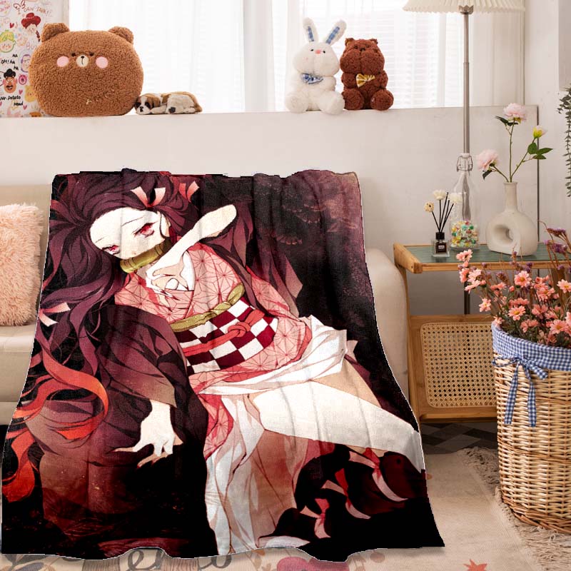 

The Anime-themed Kimetsu No Yaiba Blanket Is Perfect for Naps, Sofas, Living Rooms, Offices, Bedrooms, and Other Similar Spaces. 75x90cm