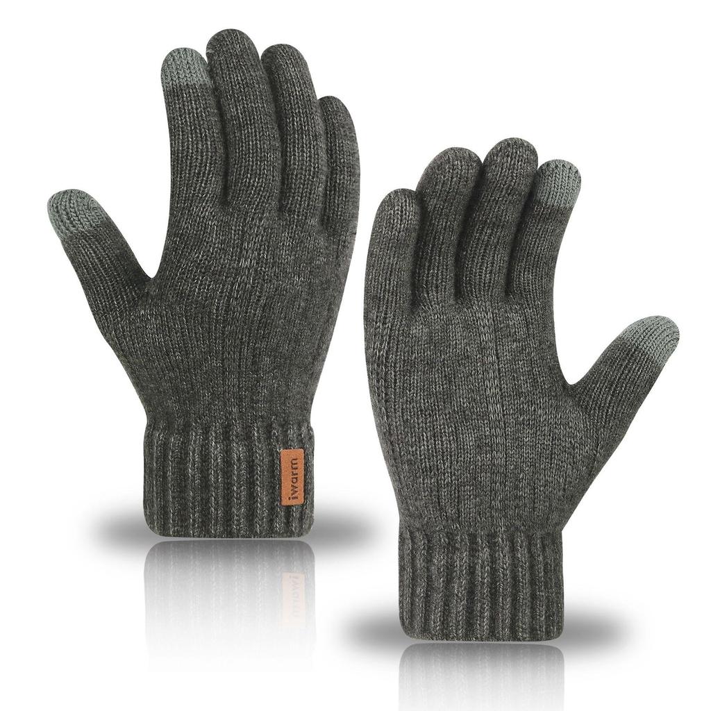 IWarm Gants Tactiles en Laine d'Alpaga: Tricot Unisexe Temps Froid pour Automne et Hiver
