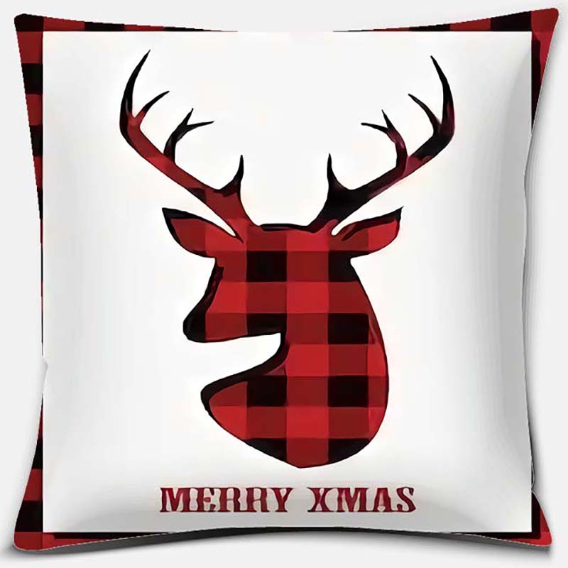 Christmas Gifts, Santa Claus, Deer, Christmas Greetings, Merry Christmas Series Pattern Pillowcase Party Pillowcase Decoration