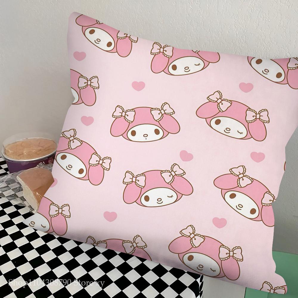 Cartoon My Melody Pillow Case Fashion Square Pillowcase Bedroom Sofa Room Ins Decoration Leisure Cushion Cover 40x40