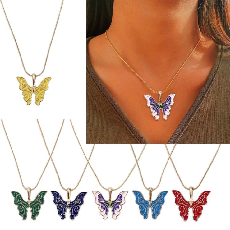Butterfly Pendant Choker Adjustable Chain Necklace Perfect Gift for Girls Women