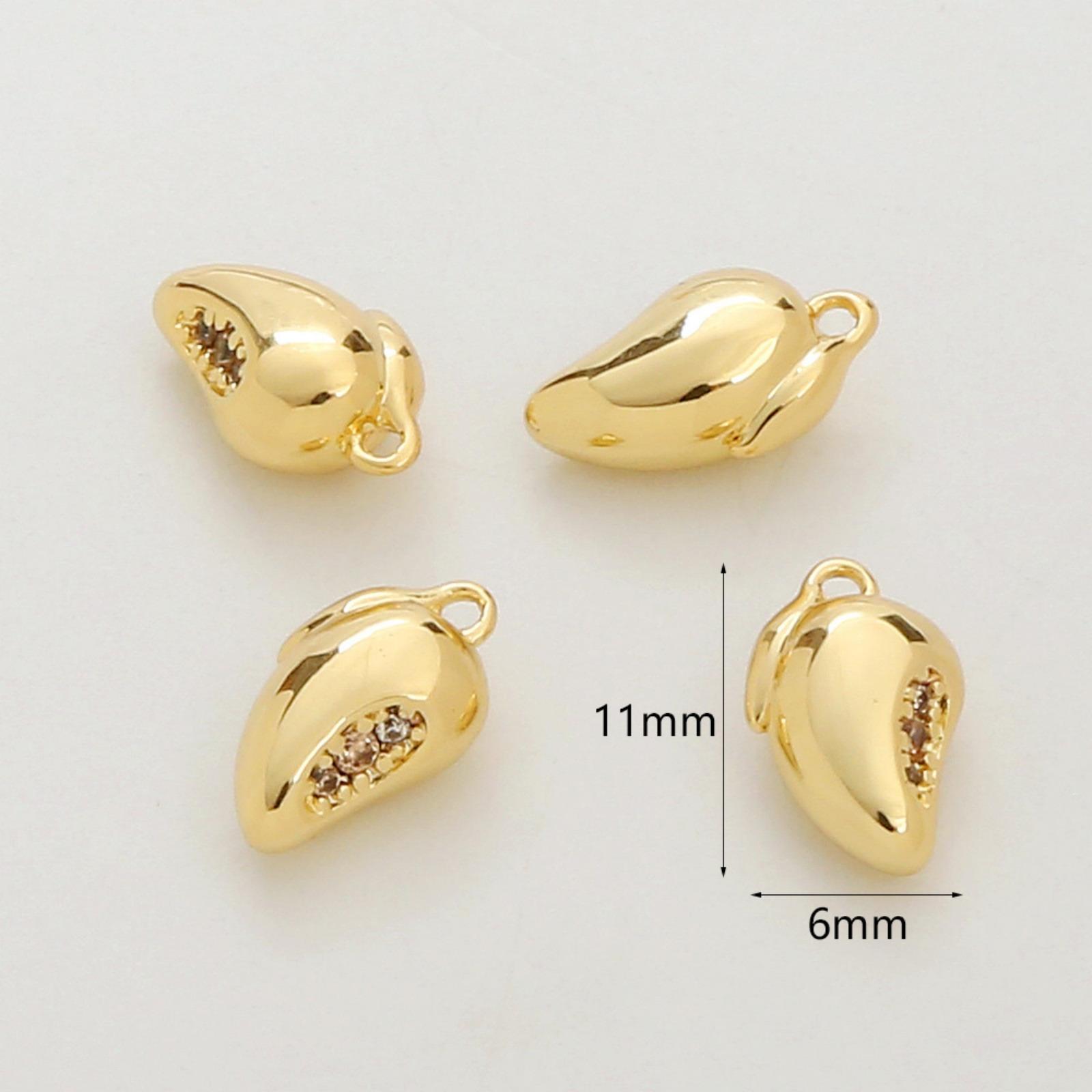 

2 PCs Brass 3D Fruit Charms Avocado Pomegranate Cherry Peach Grape 18K Gold Plated Pendants For Jewelry Making Necklace DIY