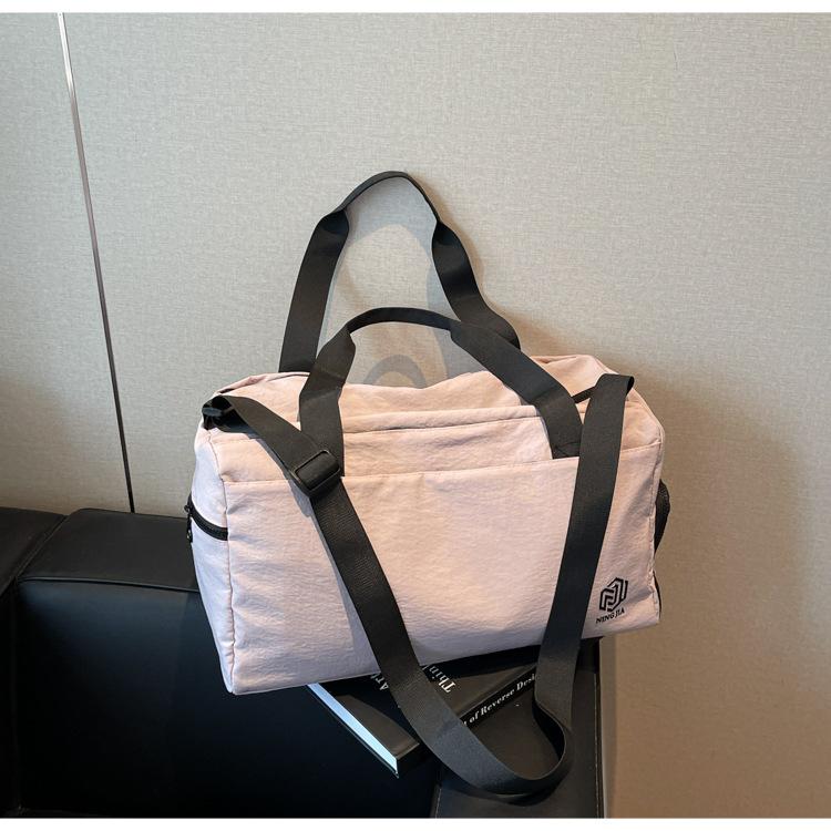 Short-distance Simple Travel Bag Women's Solid Color Large-capacity Sports Fitness Bag Business Travel Storage Luggage
